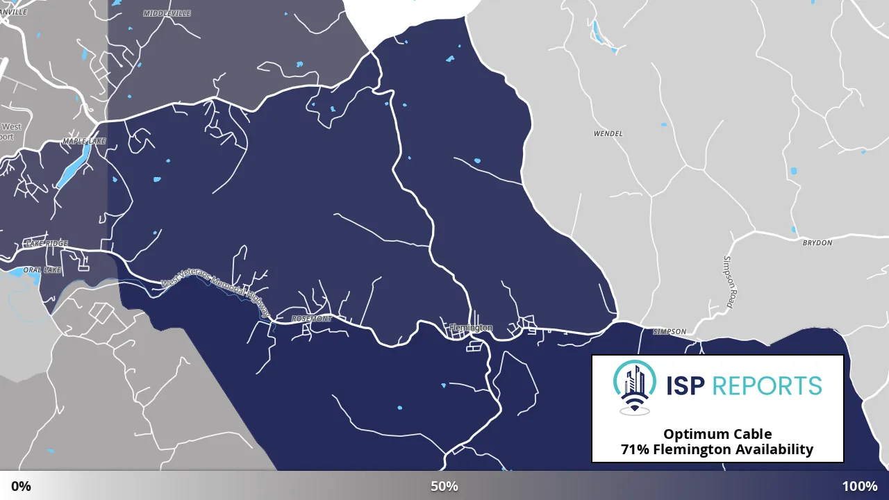 Flemington, WV map of internet availability