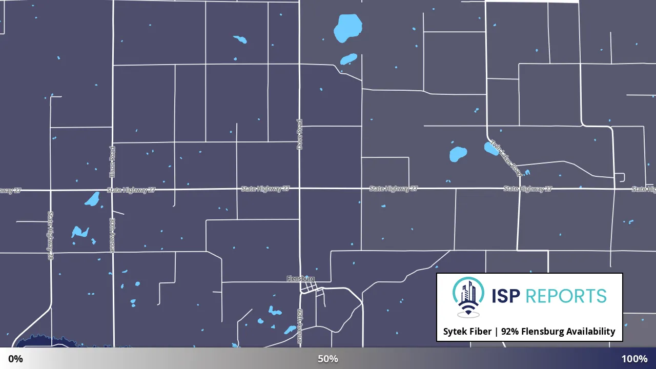 Flensburg, MN map of internet availability