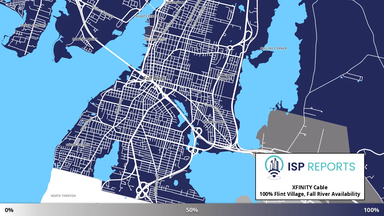 Flint Village, Fall River, MA map of internet availability