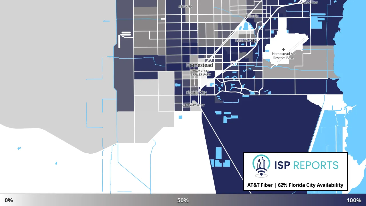 Florida City, FL map of internet availability