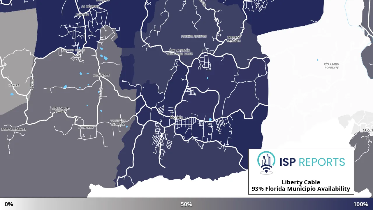 Florida Municipio, PR map of internet availability