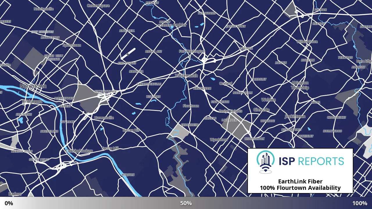 Flourtown, PA map of internet availability
