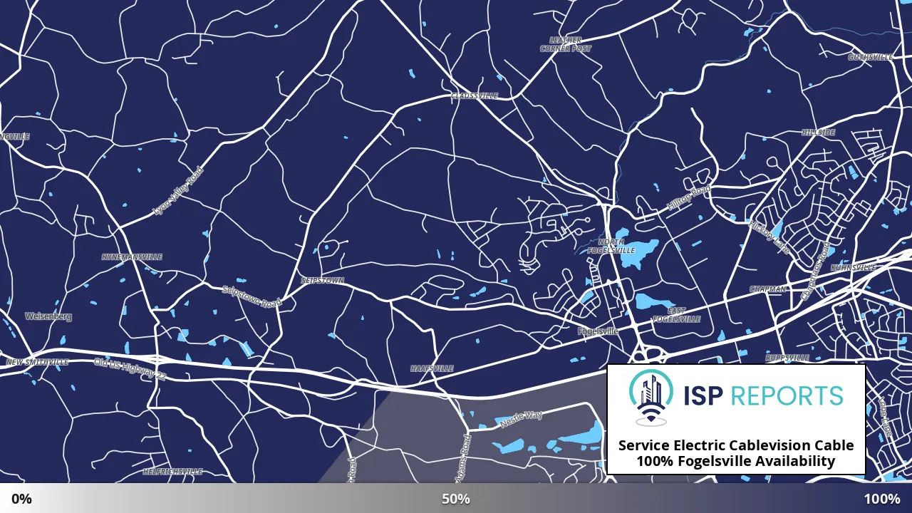 Fogelsville, PA map of internet availability