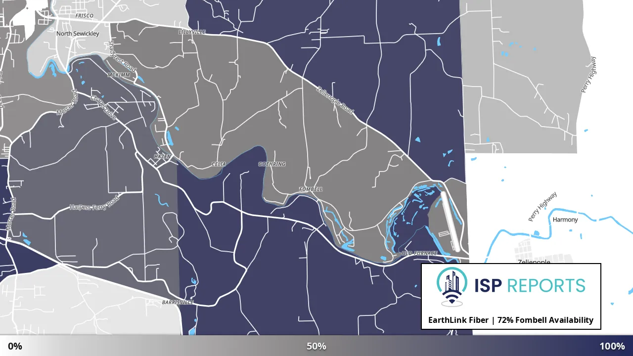 Fombell, PA map of internet availability