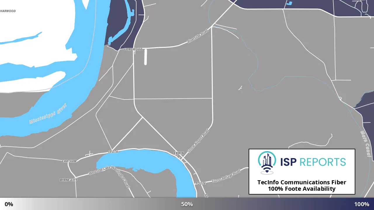 Foote, MS map of internet availability