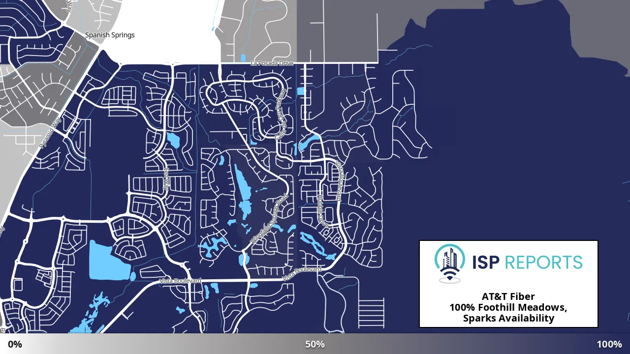 Foothill Meadows, Sparks, NV map of internet availability