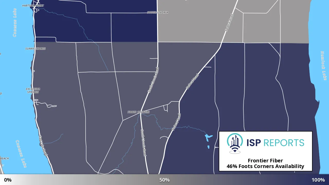 Foots Corners, NY map of internet availability