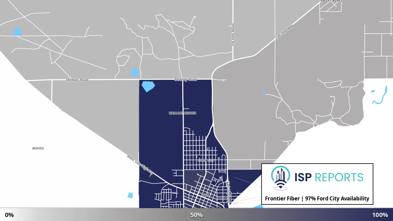 Ford City, CA map of internet availability