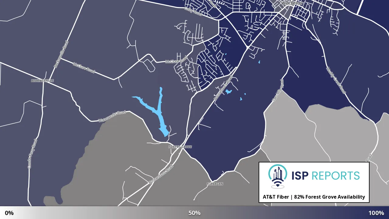 Forest Grove, KY map of internet availability