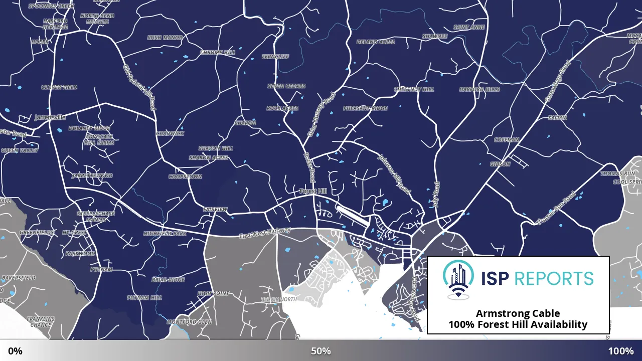 Forest Hill, MD map of internet availability