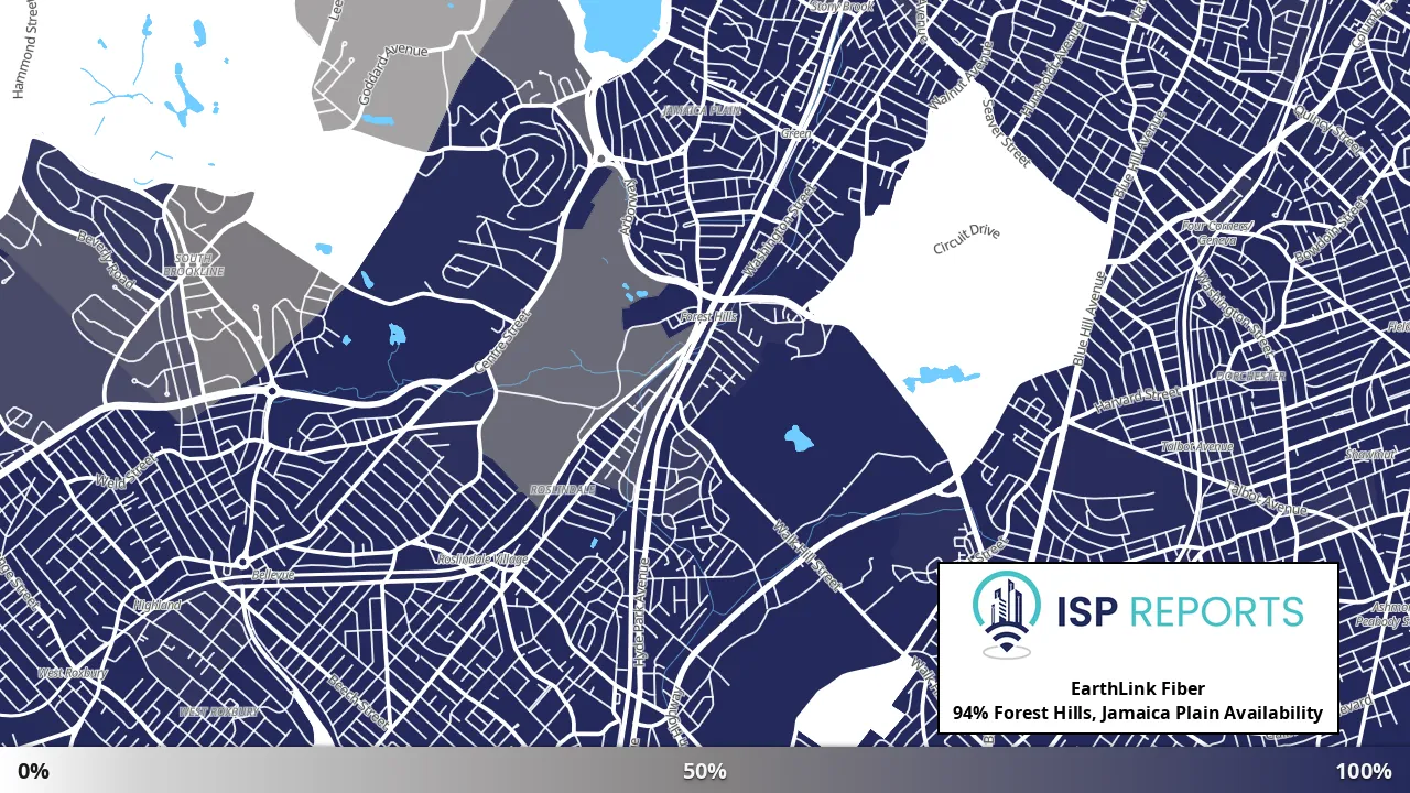 Forest Hills, Jamaica Plain, MA map of internet availability