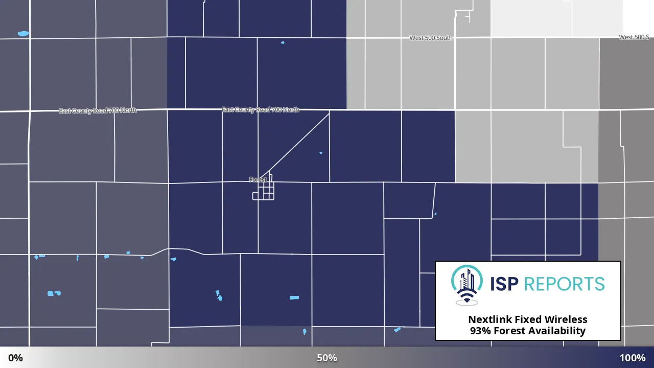 Forest, IN map of internet availability