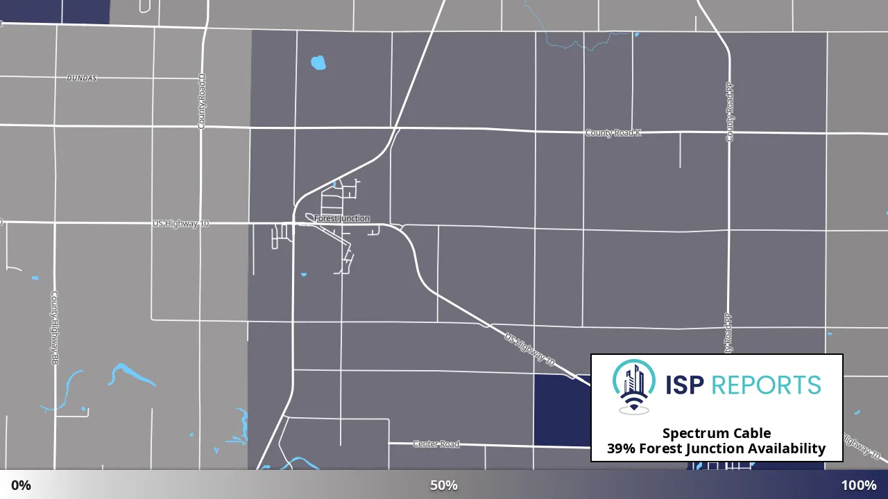 Forest Junction, WI map of internet availability