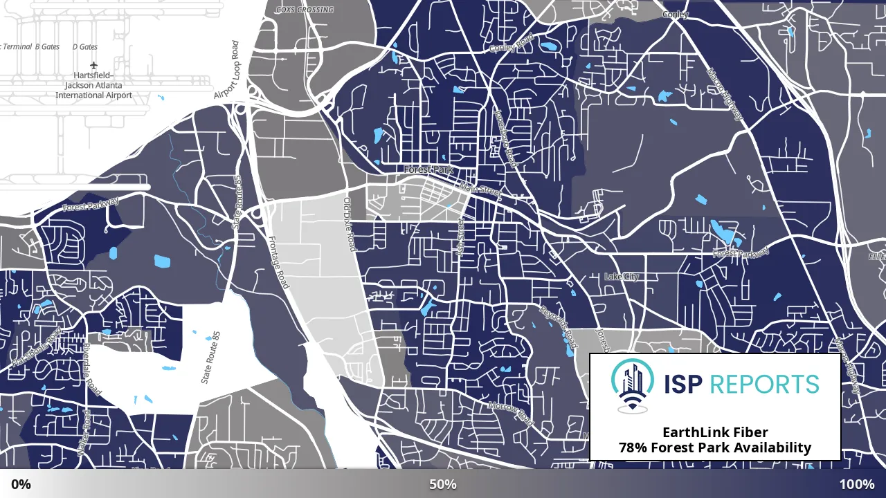 Forest Park, GA map of internet availability