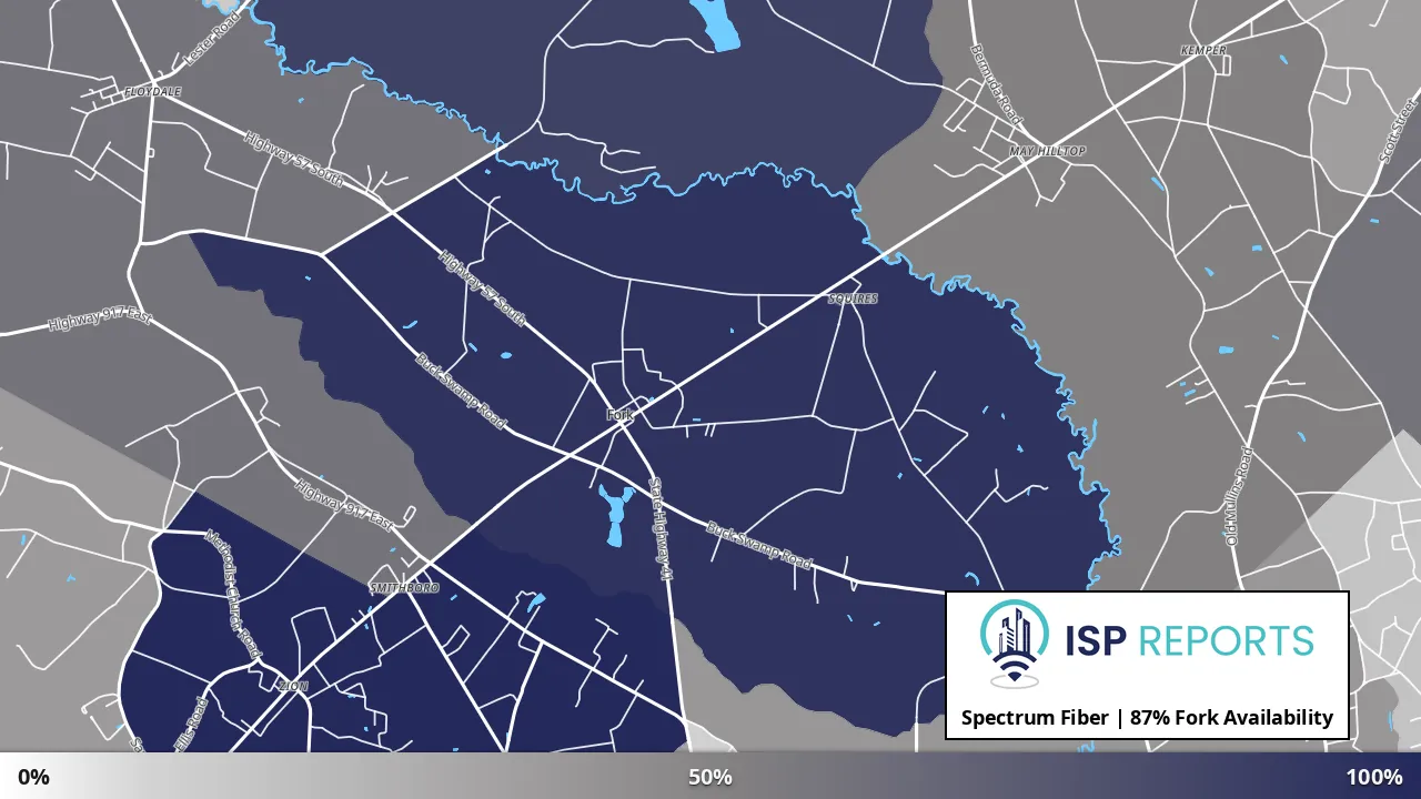 Fork, SC map of internet availability