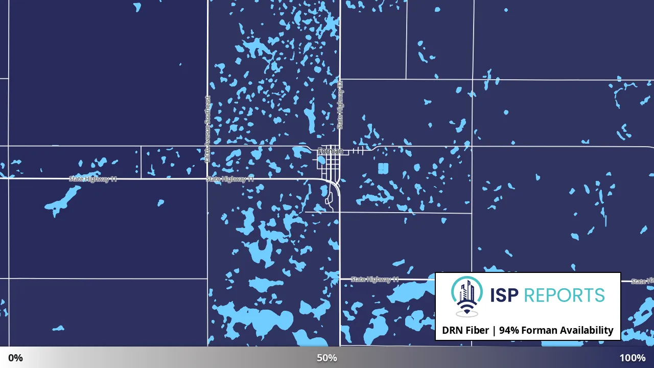 Forman, ND map of internet availability