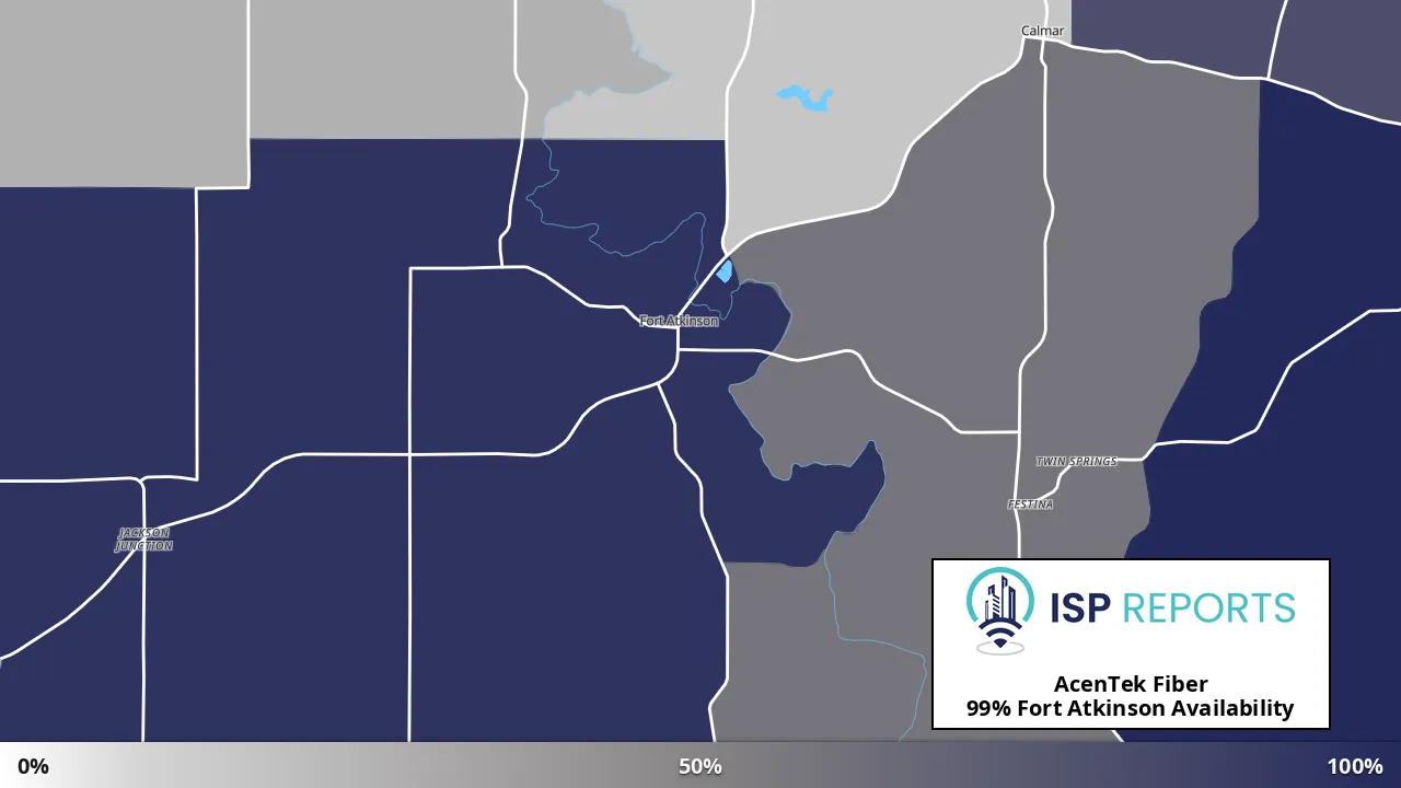 Fort Atkinson, IA map of internet availability