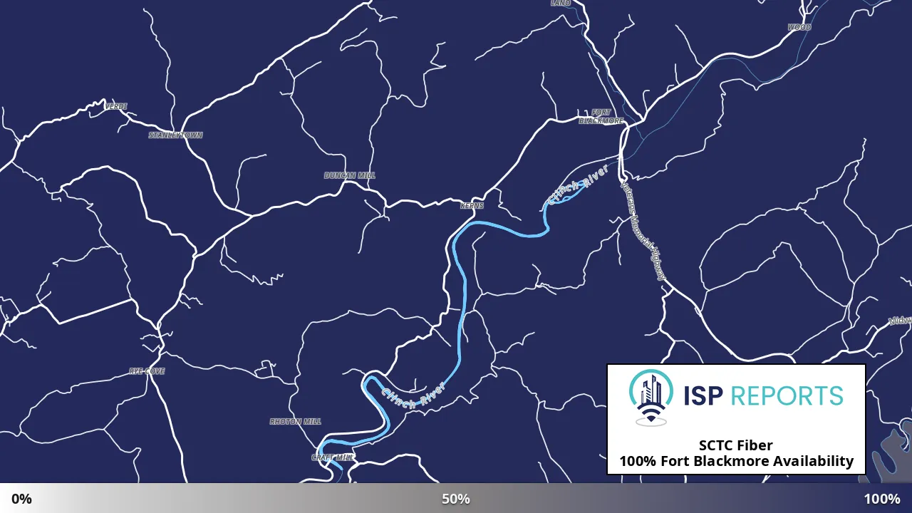Fort Blackmore, VA map of internet availability