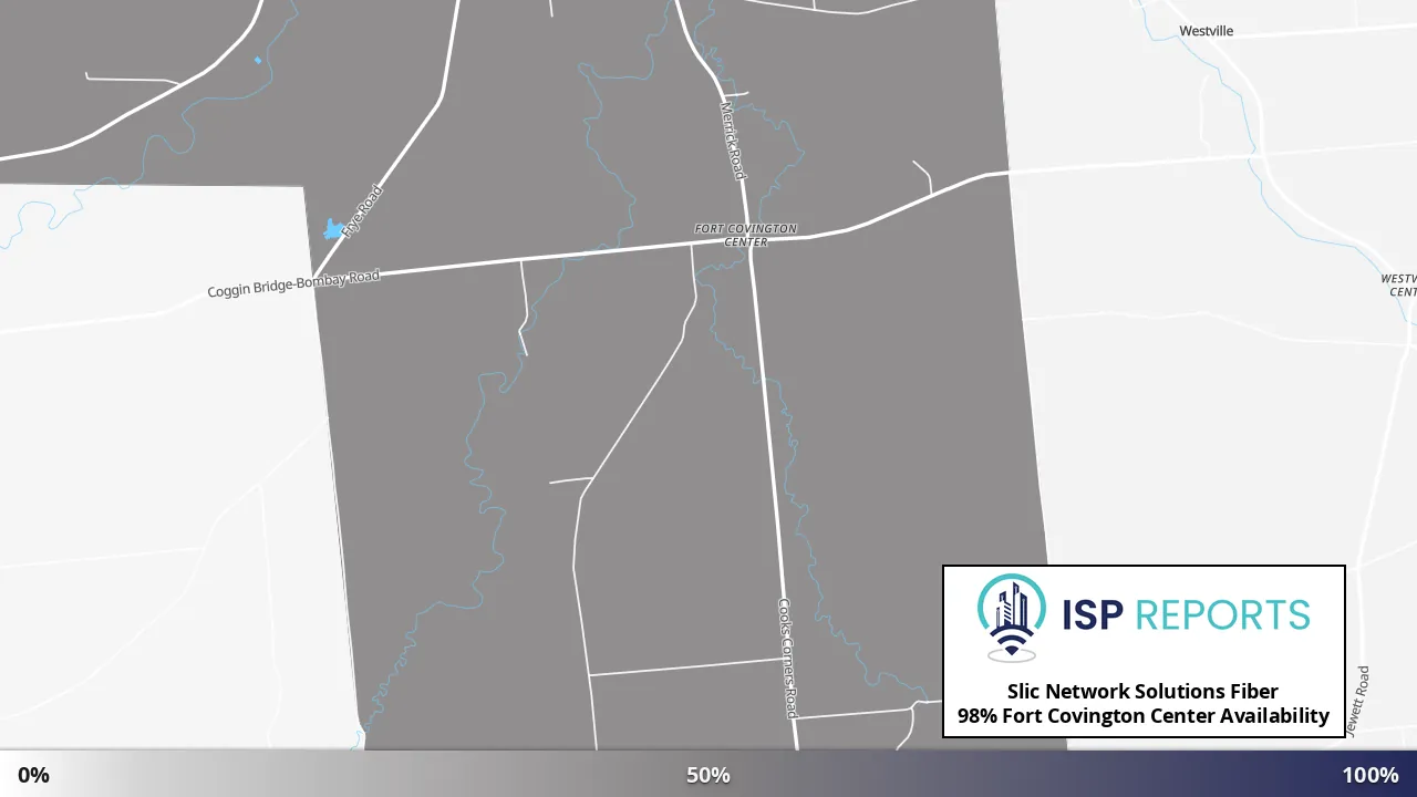Fort Covington Center, NY map of internet availability