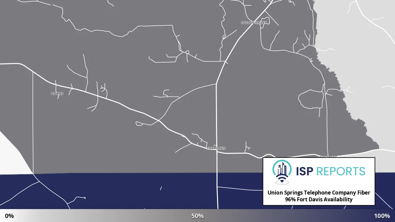 Fort Davis, AL map of internet availability