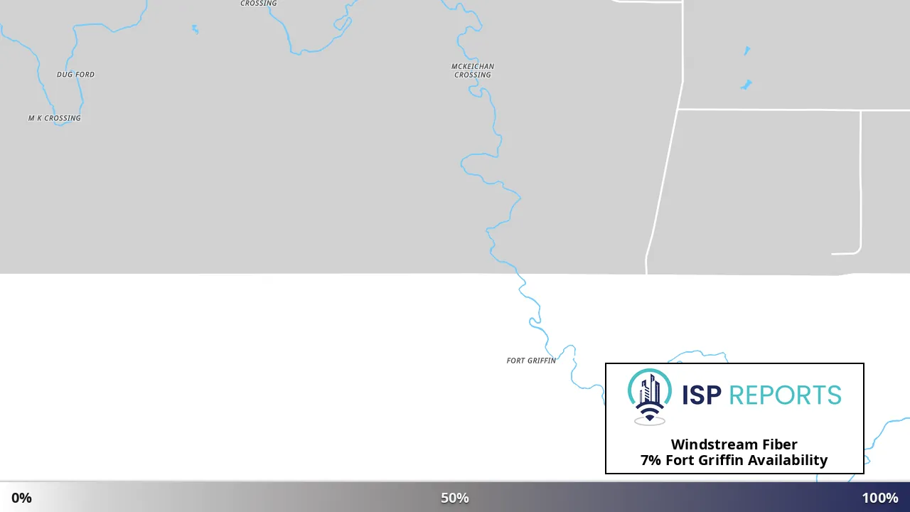 Fort Griffin, TX map of internet availability