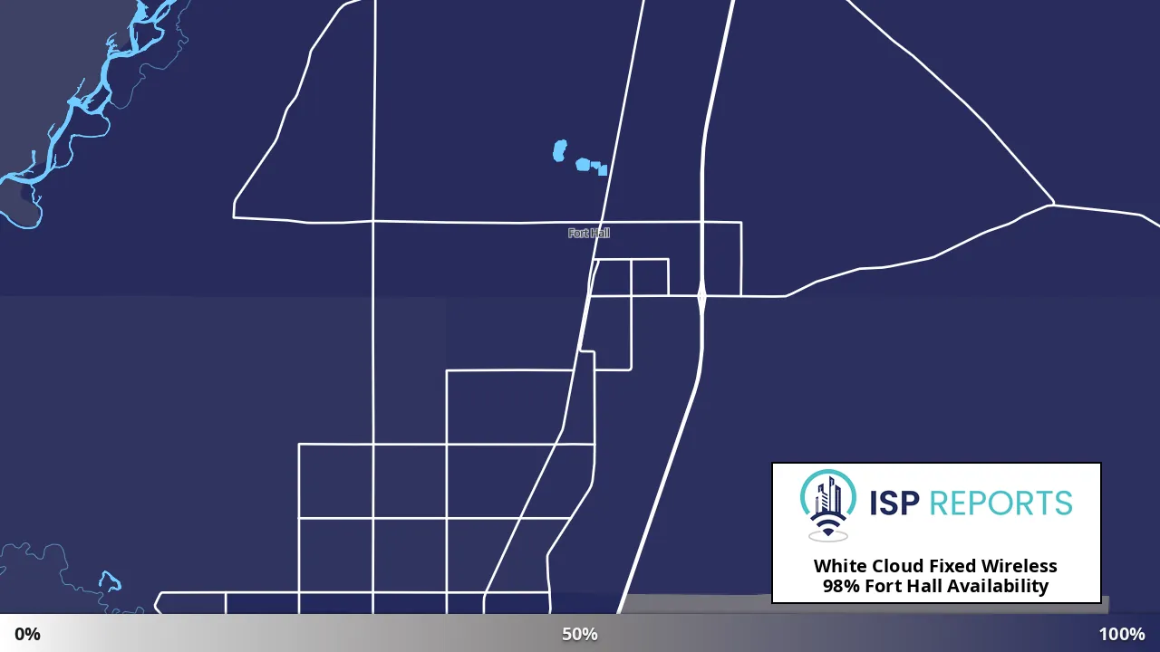 Fort Hall, ID map of internet availability