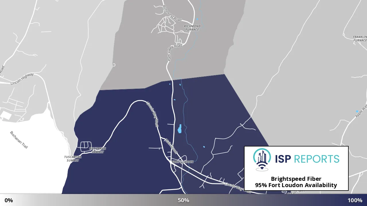 Fort Loudon, PA map of internet availability
