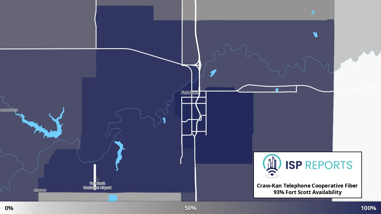 Fort Scott, KS map of internet availability