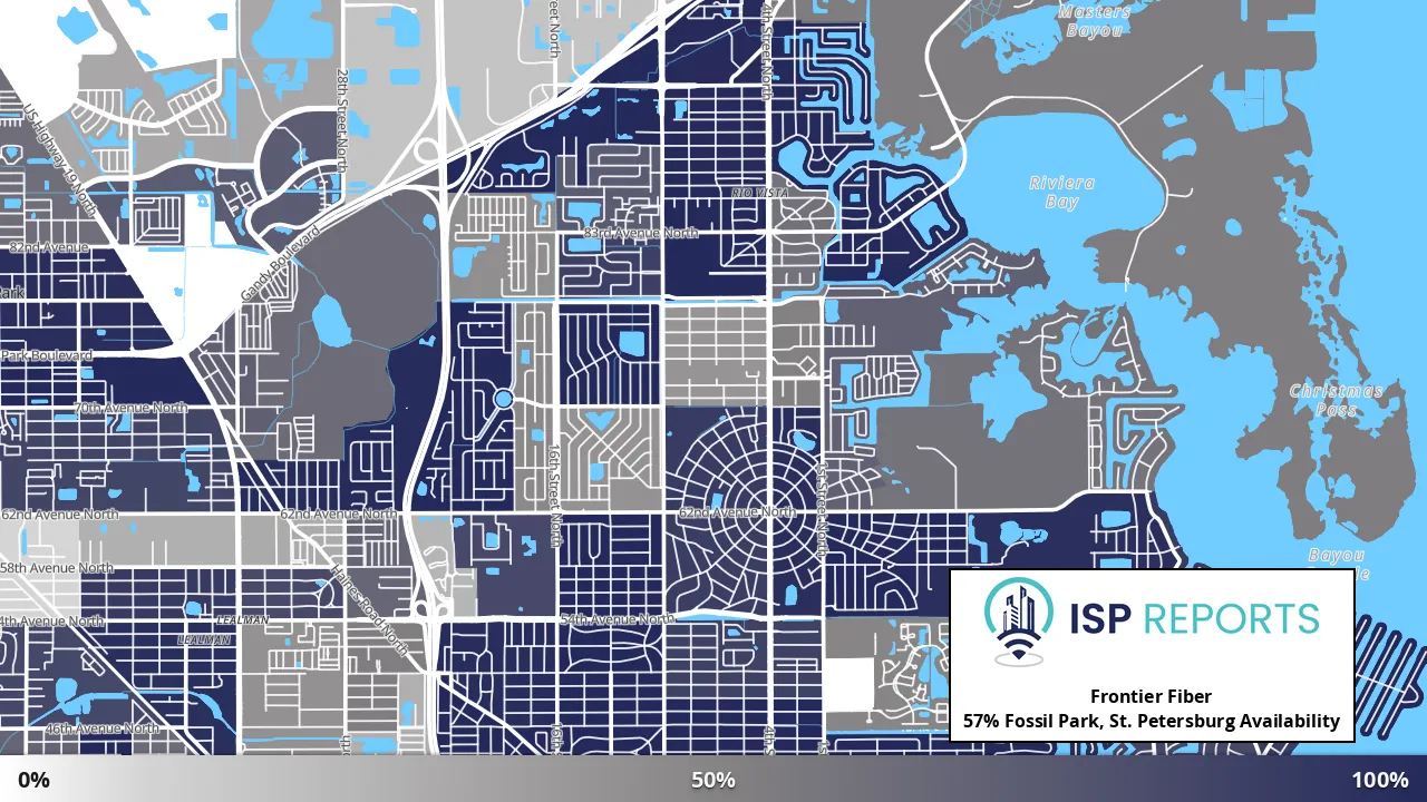Fossil Park, St. Petersburg, FL map of internet availability