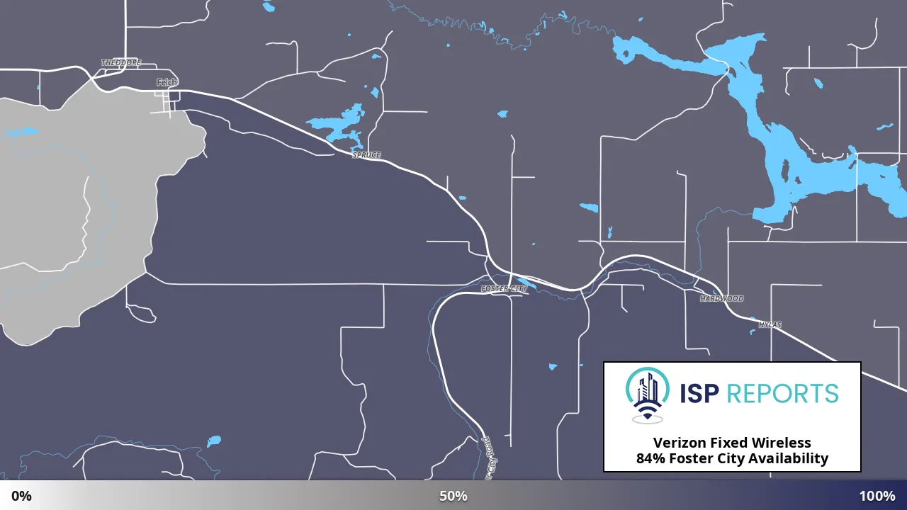 Foster City, MI map of internet availability