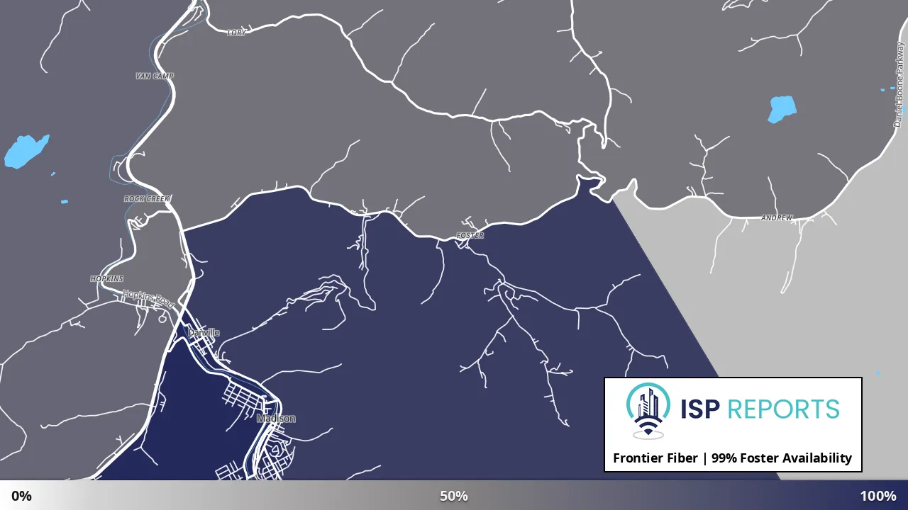 Foster, WV map of internet availability