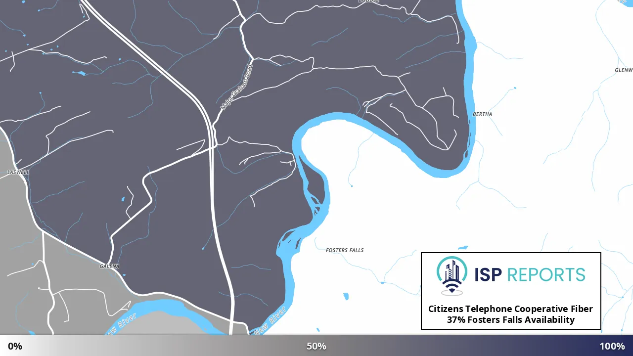 Fosters Falls, VA map of internet availability
