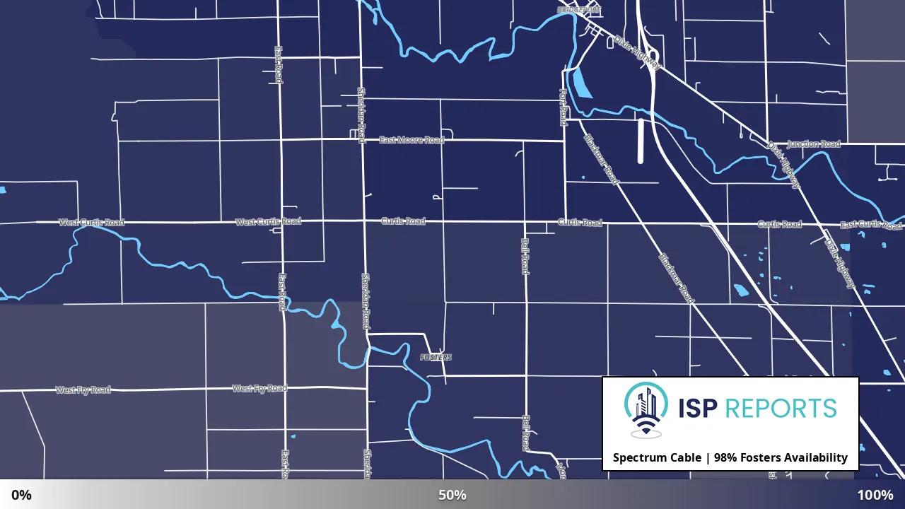 Fosters, MI map of internet availability