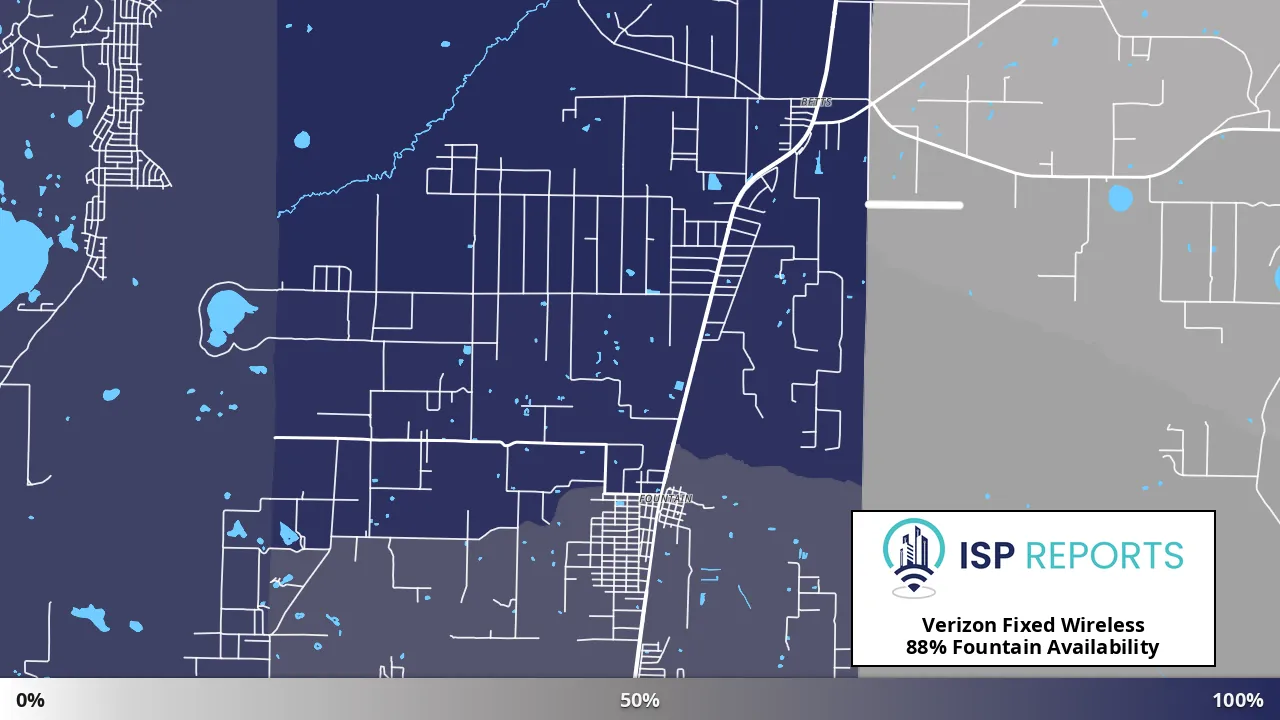 Fountain, FL map of internet availability