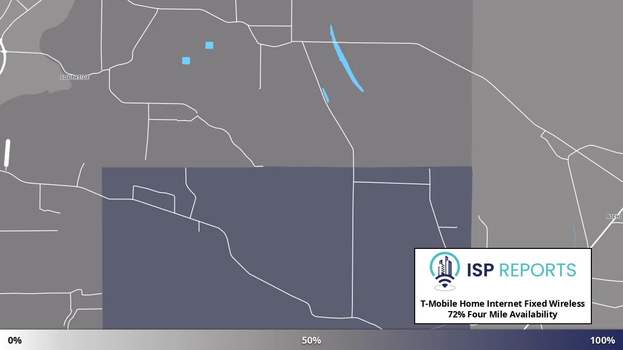 Four Mile, MS map of internet availability