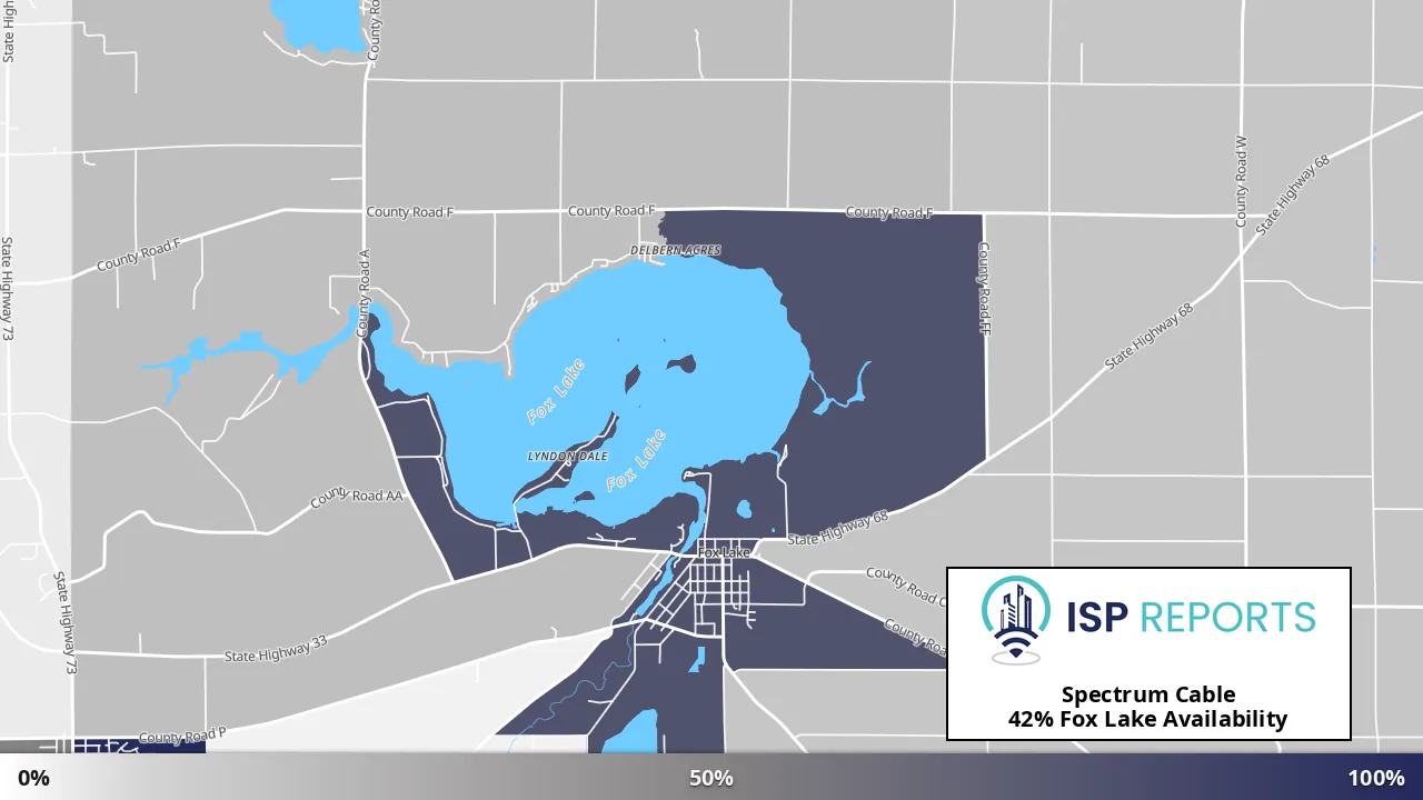 Fox Lake, WI map of internet availability
