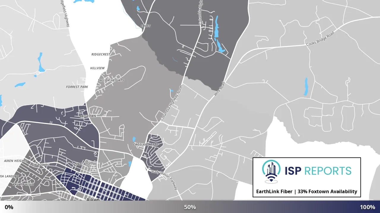 Foxtown, SC map of internet availability