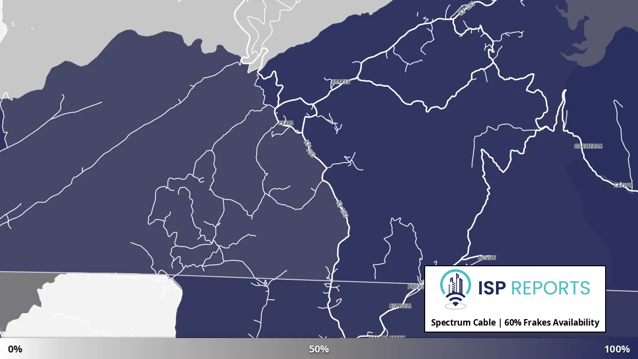 Frakes, KY map of internet availability