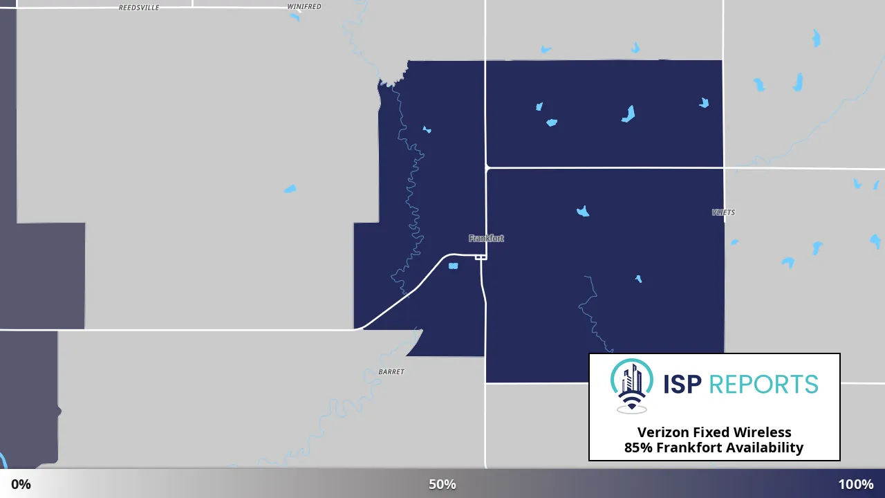 Frankfort, KS map of internet availability