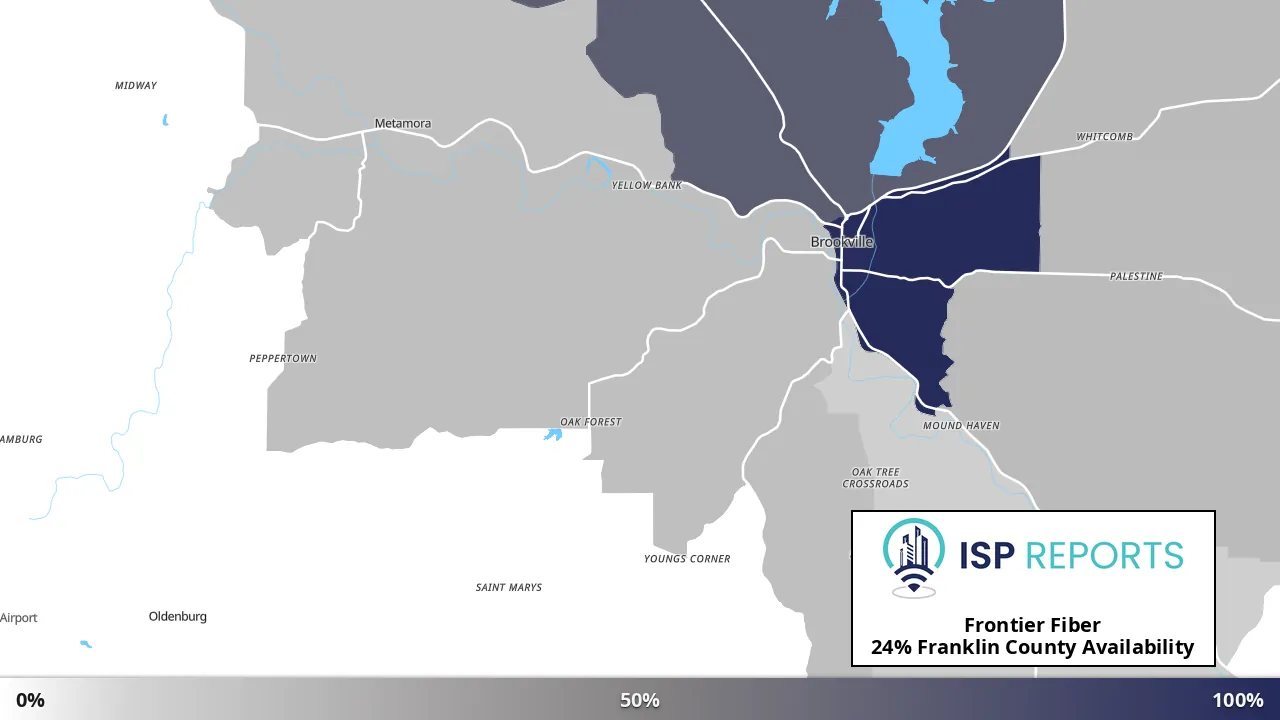 Franklin County, IN map of internet availability