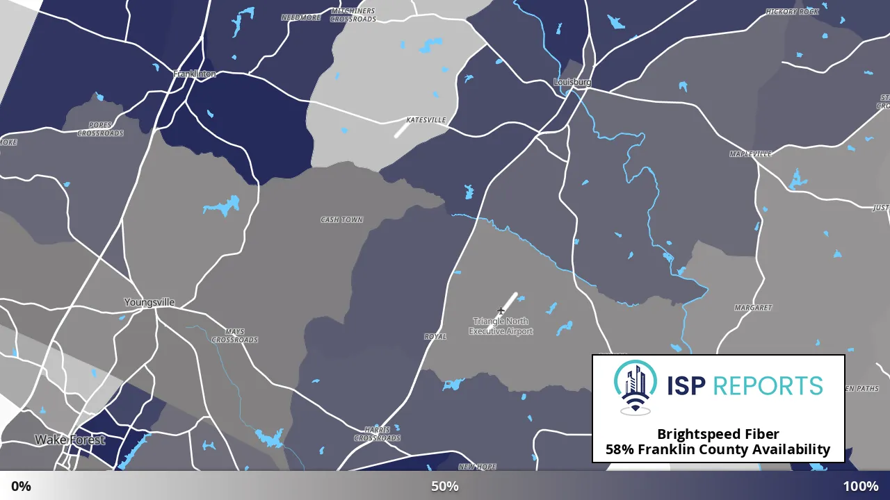 Franklin County, NC map of internet availability