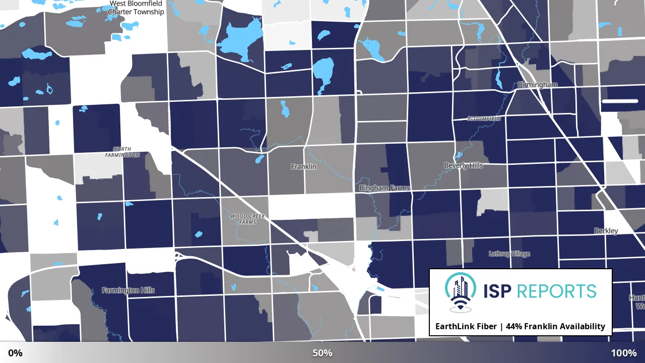Franklin, MI map of internet availability