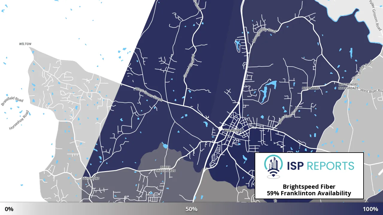 Franklinton, NC map of internet availability