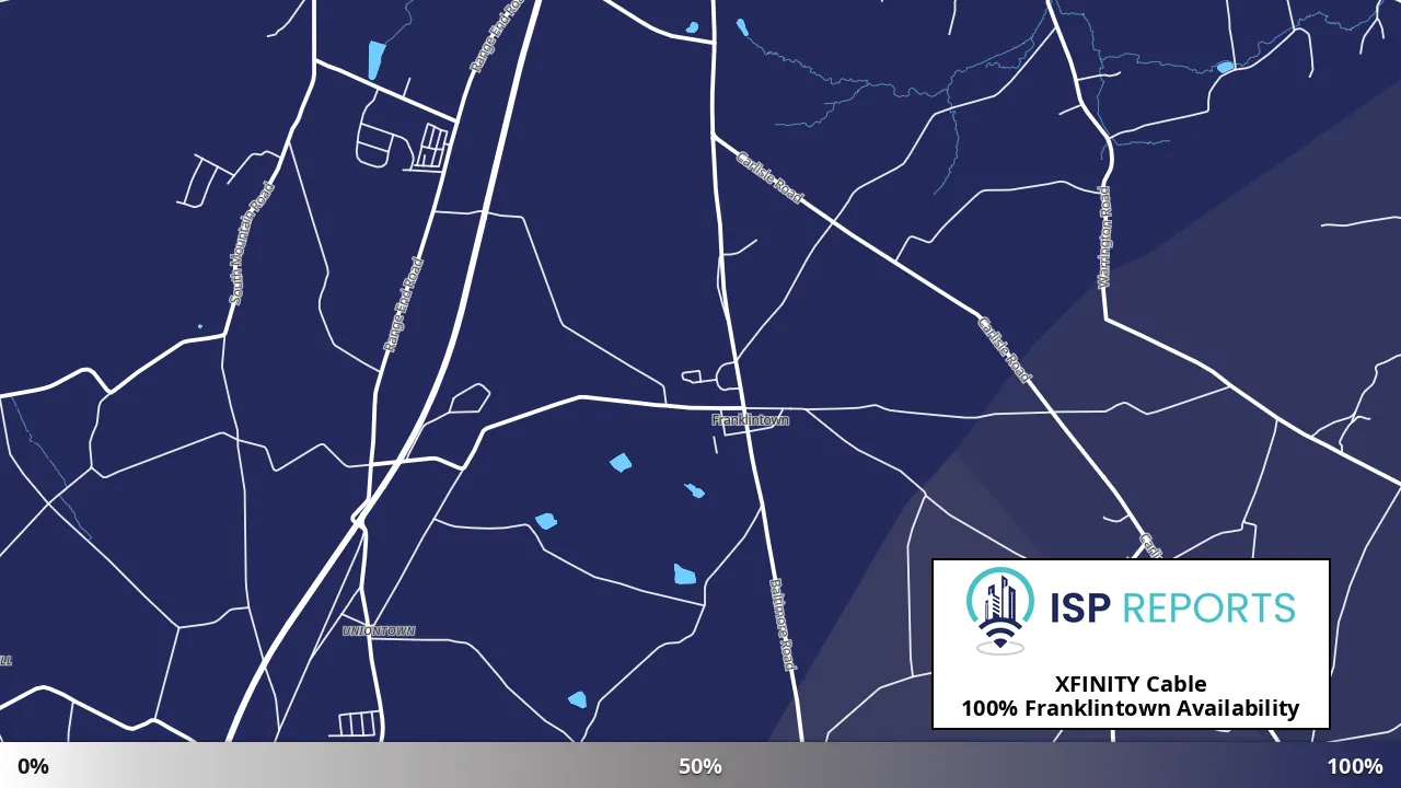 Franklintown, PA map of internet availability