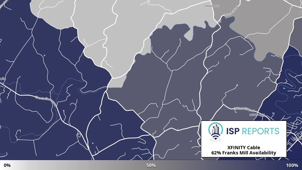 Franks Mill, VA map of internet availability