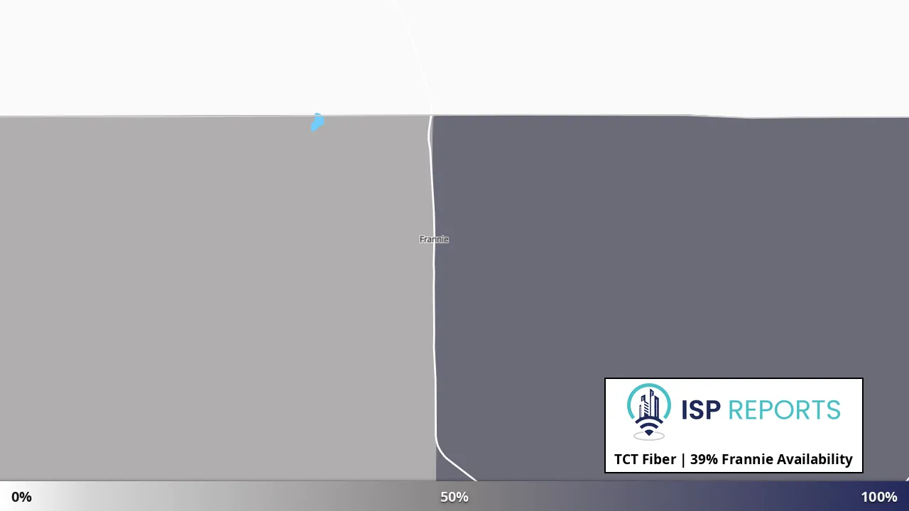 Frannie, WY map of internet availability