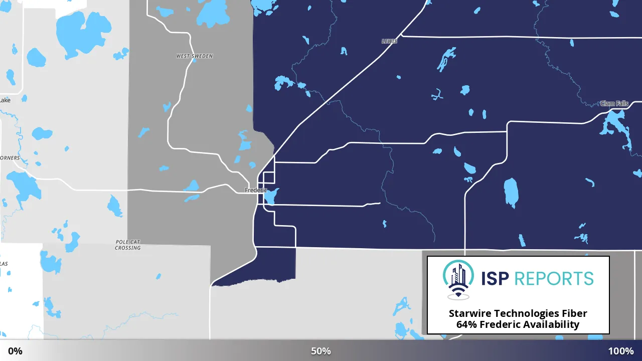 Frederic, WI map of internet availability