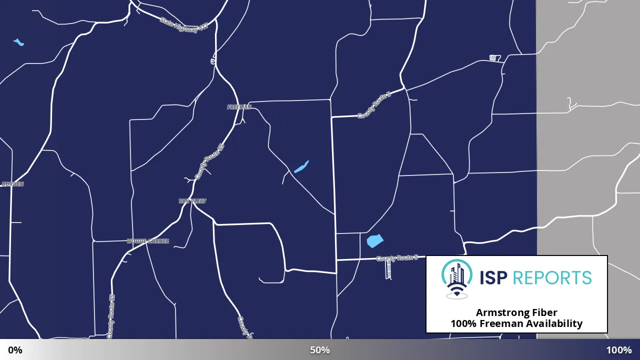 Freeman, NY map of internet availability