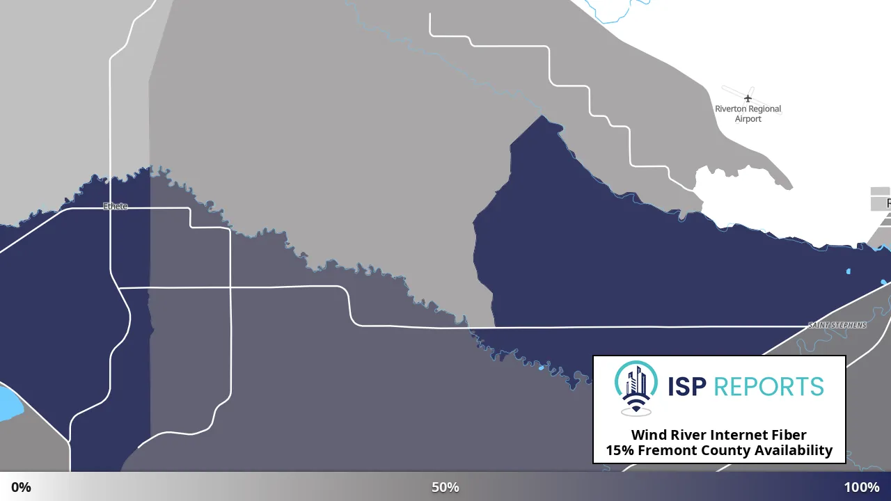 Fremont County, WY map of internet availability