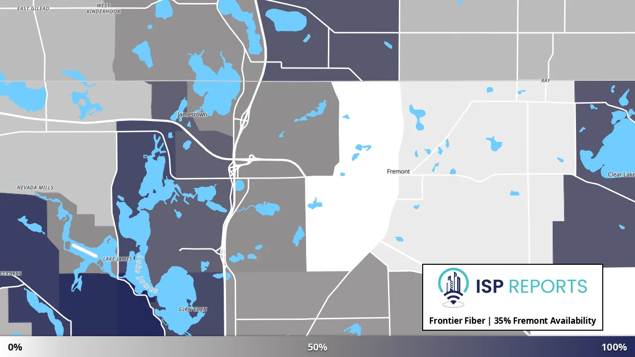 Fremont, IN map of internet availability